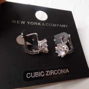 New York & Company Cubic Zirconia Earrings New On Card Sparkly